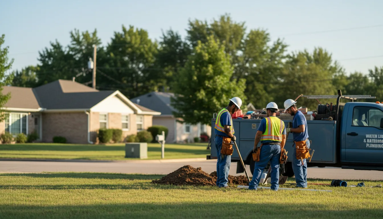 Residential water line and bathroom plumbing service in Montalba, TX
